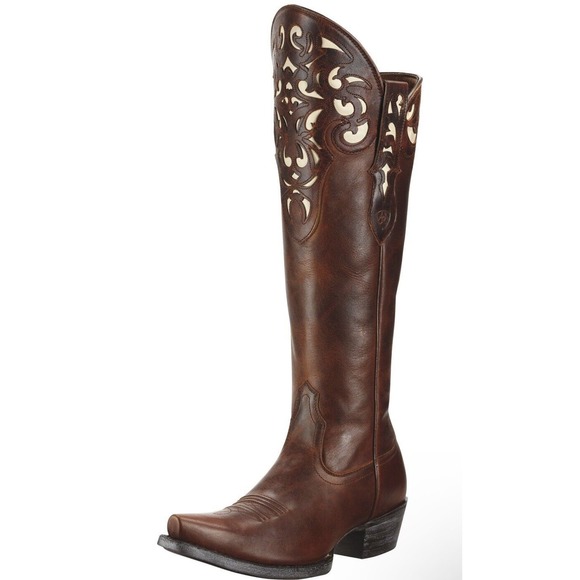 Ariat Shoes - Ariat Boots Hacienda Boots Womens 7.5B X Toe 2" Heel Zip Up Over Knee DEFECTS
